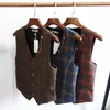 Mode Mäns British Gentleman Retro Suit Vest Koreansk version Casual Slim Bröllop Waistcoat Office Kläder Plus Storlek 210923