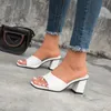 Mode Slippers Dames Sandalen Zomer Schoenen Vrouw Dia's Outdoor Square Hak Clip Flops Vrouwelijke Mid Hakken Dames Muilezels Grootte 35-42 FDG435ETAAQ