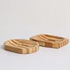 Bamboo soap box drain Hotel household Soap Dishes bathroom perforated soap holder bath tools ZC272