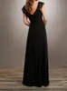 Black Chiffon Mother of the Bride Dresses Beaded Decorations V-Neck V-Back with Zipper Party Gowns Different Colors For Choice