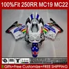 Cuerpo de molde de inyección para HONDA CBR250RR 88 89 CBR 250RR 250 RR CC 250R 1988-1989 112HC.48 CBR250 RR CC 1988 1989 CBR 250CC MC19 88-89 OEM Kit de carenado completo blanco brillante