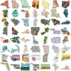 50PCS US Map State Sticker PVC Vinyl graffiti Decal Stickers No Repeat for Laptop Water Bottle Bike Guitar Luggage Phone Computer Skateboard