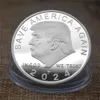 FJB دعونا نذهب براندون عملة عملة 2024 دونالد ترامب رئيس أنقذ أمريكا مرة أخرى في الله نثق في العملات المعدنية الفضية الأزرق المطلية التذكارية SXM7