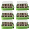 Pflanzgefäße, Töpfe, Garten, Kindergartentopf, Sämlingsbox, 12 Zellen, Gartenarbeit, atmungsaktive Mini-Deckel, Kunststoff-Keimungssamen-Tablett