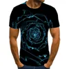 T-shirt da uomo da uomo 3D Black T-shirt grafica tridimensionale T-shirt da uomo Casual Top Casual Summer Fashion O-Neck Shirt Plus Size Streetwear X0621