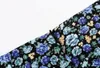 Etekler Bazaleas Vintage Mavi Gül Ağacı Kadın Moda Çiçekler Baskı Midi Zarif Dökülmüş Etek