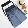 Летняя джинсовая мини-юбка Женщины Корейский высокий талию A-Line Causal Plus Размер Harajuku Short Jean S Minimalist 210428