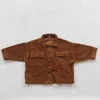 Fashion Baby Girl Boy Corduroy Shirt Jacket Infant Toddler Child Spring Autumn Coat Outwear High Quality Clothes 1-8Y 210713