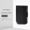 Men Casekey Carbon Fiber Rfid Slim Minimalist Bifold Card Holder Business Wallets