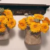 Decorative Flowers & Wreaths PARTY JOY 2PCS Artificial Fake Silk Sunflowers Bouquets For Table Arrangements Home Kitchen Office Windowsill D