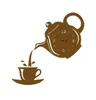 The latest wall clocks, 28CM mirror DIY creative teapot wall clock sticker decoration, many styles to choose