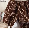 Neploe Combinaison Femmes Hors Épaule Slash Cou Floral Ropa Mujer Tempérament Coréen Taille Haute Droite Pantalon Large Barboteuse 210422