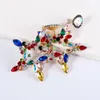 Star Colorful Crystal Drop Dangle Earrings Rhinestone Hangle Statement Earring Luxury Ear Ring for Women Jewelry Accessories