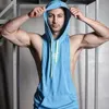 Palestre estive Abbigliamento Abbigliamento Uomo Bodybuilding canotta con cappuccio canotta in maniche maglia felpa fitness allenamento sportswear tops maschio