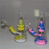 Siliconen Oliereilanden Smoking Pipe Unieke Silicon Bubbler Hookah Rechte Buis Cool Design Glass Bongs Water Pipes