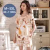 Large Size 5XL Cotton Pyjamas Women's Short Pajamas Summer Sleepwear Adult Female Home Clothes Nightie Two Piece Set 210830