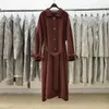 Misto Lana da donna 2022 Autunno Inverno Elegante Trench Oversize Doppio Lato Cappotto Lungo Femminile Con Cintura Manteau Femme Bery22