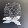 Headpieces Vintage BirdCage Twarzy Welon Krótki Tulle One Layer Mariage Weils Wedding White Black Bridal z Bow Party Akcesoria