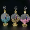 30ml Metal Peacock Essential Attar Oil Perfume Bottle Tomt Refillerbar Glas Presentfabrik Uttag # 896L