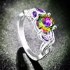 Wedding Rings Silver Ring Classic Exquisite Temperament Female Tree Rattan Inlaid Colorful Crystal Zircon Hand Jewelry6688461