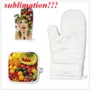 wholesale Sublimation blank Oven Mitt Set Oven Gloves Pot Holders tumbler oven for DIY Kitchen Dining Room Accessories 2pcs