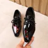 Brown Blue White Cowhide Men Dress Shoes Work Wear Style Round Toe Soft-Sole Fashion Business Oxfords Homme
