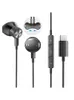 USB Type C Wired Earphones Magnetic Sports Stereo Earskydd med trådkontroll hörlurar för Huawei P30 Mate 20 Pro Xiaomi 8 Samsung