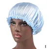 Bonnet/crâne casquettes soins des cheveux longs femmes mode Satin Bonnet casquette nuit couleurs tête Beanie Wrap chapeau sommeil chapeaux 18 femmes soie