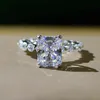 OEVAS 100 925 Srebrne obrączki ślubne dla kobiet wywołujących Diamenty Missanite Diamonds Zaangażowanie Fine Jewelry8801967