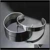 Bangle Bracelets Drop Delivery 2021 10Pcs Titanium Blank Stamping Bracelet Diy Leather Cuff Bangles Jewelry Making Apr9P