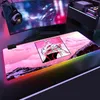 EVA Gamer Led Computer Mousepad Anime Evangelion RGB Gaming Large Mouse Pad with Backlight led mouse pad keyboard mouse pad gift