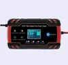 12V/24V 8A Touch Screen Pulse Repair LCD Battery Charger Red For Car Motorcycle Lead Acid Battery Agm Gel Wet - US Plug