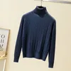 Turtleneck Twist Sweater Loose Pullovers Shirt Kvinnors Pullover Höst Vinter förtjockad Solid Färg Överdimensionerad Topp 210420