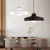 Weiße einköpfige nordische hängende Deckenlampen aus Holz und Aluminium, E27, italienische Pendelleuchten, Haus-Esszimmer-Dekorationsbeleuchtung