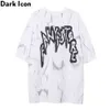 T-shirt Hiphop Tie Dyeing T-shirt estiva O-Collo T-shirt da uomo Streetwear T-shirt Nero Bianco 210603