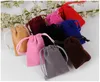 Velvet Pouches Jewelry Bag Drawstring Bags for Jewellery Gift Cosmetics Packaging Black Red white blue 5x7 7x9cm 8x10 10x15 10x20