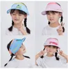 2 stks Zomer Kinderen Open-Top Zon Visor Canvas Meisjes Zonnebrandhoeden Mode Hoeden, Lente en Herfst, Outdoor Sunshade Ha TS voor kinderen Voorkom Ultraviolette stralen