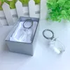 50st Baby Shower Favors Clear Crystal Pacifier med Silver Metal Circle i presentförpackning Nyfödd dop present Birthday Souvenir