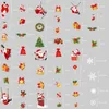 Christmas Decorations Window Decal Cute Santa Claus Snowflake Xmas Tree Wall Stickers Removable Glass Sticker Home Shop Art Decoration