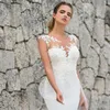 2021 Robes de mariée sirène blanche avec dentelle grande taille robes de mariée robes de Boho robe de plage gothique Grows302g