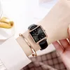 Wristwatches Black Gold Square Zegarki Lady Drop Kobiety Rose Simple Fashion Casual Brand Wristwatch Japan Ruch