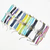 30Pcs/Lot Braided Bracelet Chain Vintage Bohemian Multicolor Leather Bangle Link Rope Multi-layer Men Women Adjustable Love Heart Wristband