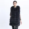 women's real fur vest