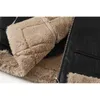 Moda Faux Fur Coat Kobiety Skórzana Kurtka Jesień Zima Ciepłe Pluszowe Grube Odzież Odzież Damska Wełniana Futro Kołnierz Zipper Basic Kurtki 211118