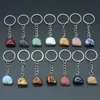 15x19mm pedra natural Crânio Crânio Chave Chaveiros Chaveiros Cor de Prata Cura Ametista Crystal Car Car Keyholder para Mulheres Homens