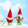 Festes de festa decoração de Natal sem rosto gnomo verde decorações de boneca de pelúcia para casa natal ornamentos
