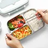 304 Rostfritt stål Lunchkasse Portable Bento Porslin Student Förseglad läckagesäker Stor-kapacitet Matbehållare 210423