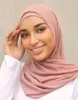 Women Bubble Chiffon Hijab Solid Muslim Head Scarf Ladies Shawl And Wrap Custom Female Foulard Stoles 5pcs/Gift Box Scarves