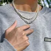 Retro Kreative Geometrische Design Imitation Perle Halskette Persönlichkeit Hip Hop Stil Männer und Frauen Gleichen Schmuck Zubehör Geschenk348U6473030
