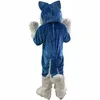 Wydajność Wolf Dog Husky Fursuit Mascot Costume Halloween Fancy Party Dress Cartoon Charakter karnawał Karnawał Świąteczny Reklama Urodziny Kostium urodzinowy strój